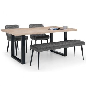 berwick-oak-dining-table-luxe-bench-2-grey-chairs