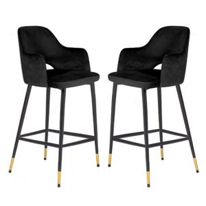 biretta-black-velvet-bar-chairs-metal-frame-pair