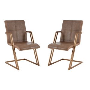 buffalo-grey-leather-chair-angular-iron-frame-pair-new