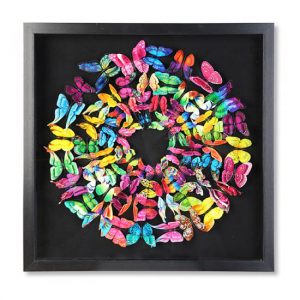 butterfly-picture-glass-wall-art-black-wooden-frame