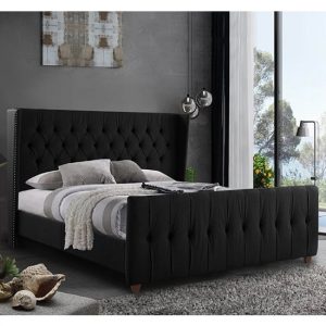 cadott-plush-velvet-double-bed-black