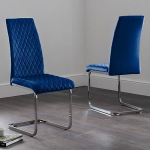 calabria-blue-velvet-cantilever-dining-chairs-pair