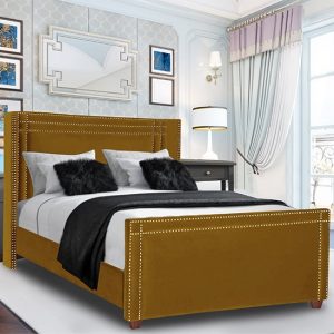 camdenton-plush-velvet-double-bed-mustard