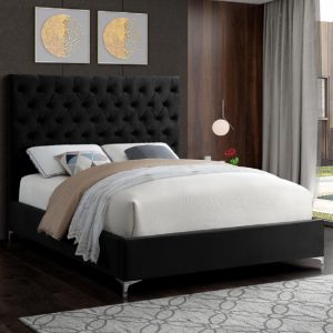 campione-plush-velvet-double-bed-black