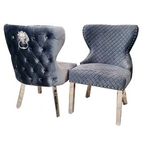 caney-lion-knocker-dark-grey-velvet-dining-chairs-pair