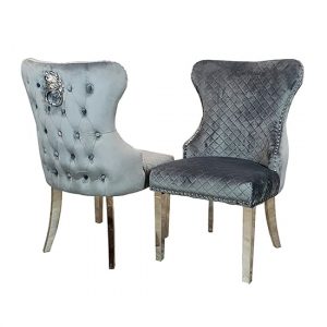 caney-lion-knocker-grey-shimmer-velvet-dining-chairs-pair