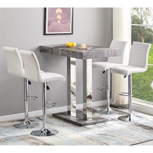 caprice-concrete-effect-bar-table-4-ripple-white-stools