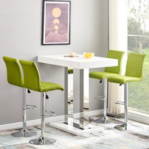 caprice-white-gloss-bar-table-4-ripple-lime-stools