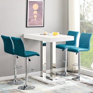 caprice-white-gloss-bar-table-4-ripple-teal-stools