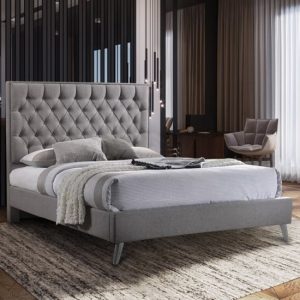 carrara-plush-velvet-double-bed-steel