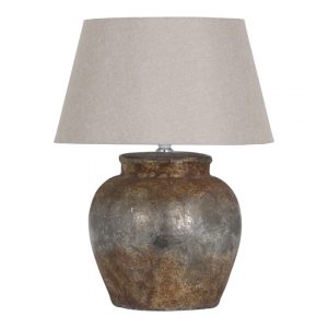 castalia-ceramic-table-lamp-aged-stone-beige-shade