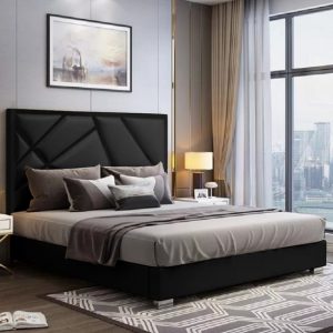 cherokee-plush-velvet-double-bed-black