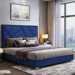 cherokee-plush-velvet-double-bed-blue