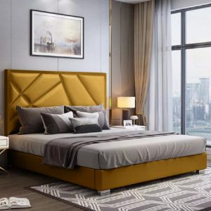 cherokee-plush-velvet-double-bed-mustard