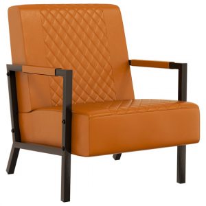 cielo-faux-leather-armchair-brown-black-metal-frame