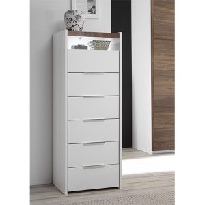 civic-led-narrow-chest-of-drawers-matt-white-dark-walnut