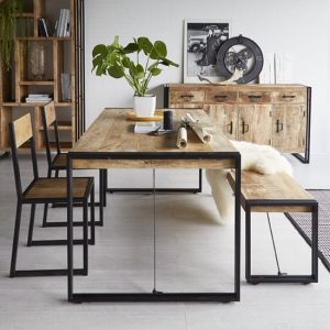 clio-industrial-dining-table-oak-2-chairs-bench