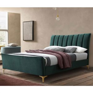 clover-fabric-double-bed-green-velvet