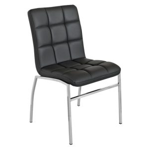 coco-black-pu-leather-dining-chair-chrome-legs