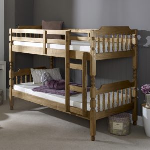 colonial-wooden-single-bunk-bed-waxed-pine