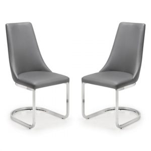 como-grey-faux-leather-cantilever-dining-chair-pair