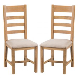 concan-medium-oak-ladder-back-fabric-seat-dining-chairs-pair
