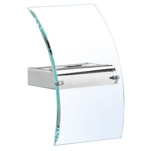 corridor-led-bevelled-curved-glass-wall-light-chrome