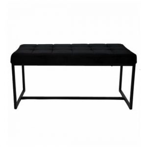 croatia-dining-bench-black-plush-velvet-chrome-legs