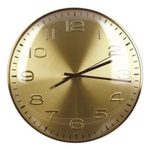 curved-glass-wall-clock-gold-metal-frame