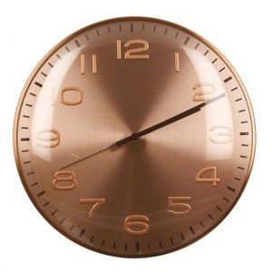 curved-glass-wall-clock-pink-metal-frame
