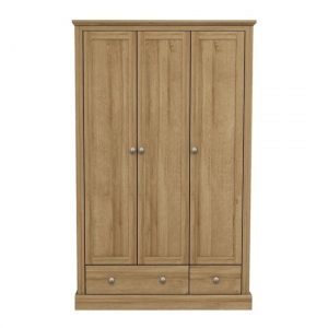 devon-wooden-wardrobe-oak-3-doors-2-drawers