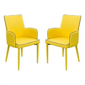 divina-yellow-fabric-upholstered-carver-dining-chairs-pair