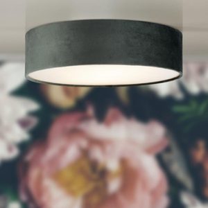drum-3-lights-flush-ceiling-light-grey-velvet-shade