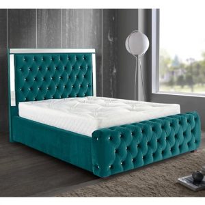 eastcote-plush-velvet-mirrored-double-bed-green