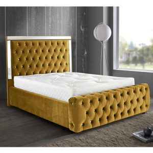 eastcote-plush-velvet-mirrored-double-bed-mustard