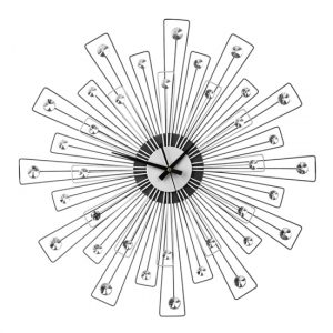 efroya-spoke-design-wall-clock-black-silver