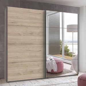 ernie-sliding-door-mirrored-wooden-wardrobe-hickory-oak