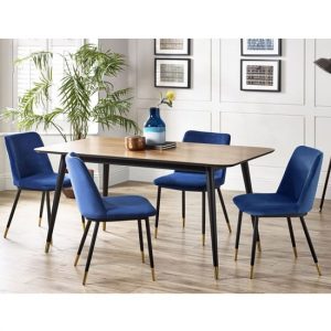 farica-rectangular-dining-table-4-daiva-blue-chairs