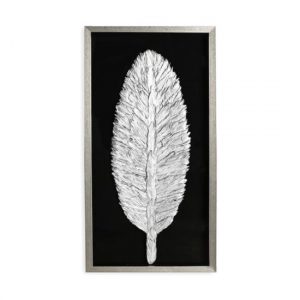 feather-painting-wooden-wall-art-antique-silver-frame