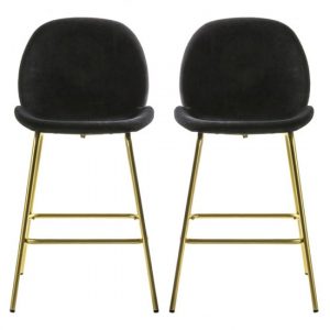 flanaven-black-velvet-upholstered-stools-pair
