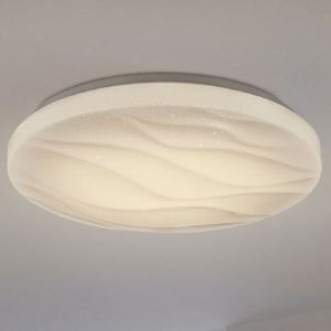 flush-led-round-white-plastic-ceiling-light-clear-speckles