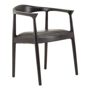 formosa-black-leather-accent-chair-wooden-frame