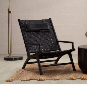 formosa-black-leather-woven-accent-chair-wooden-frame