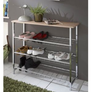 gadsden-3-shelves-shoe-rack-light-oak-chrome-frame