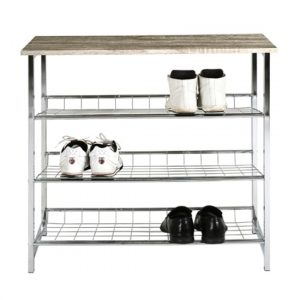 gadsden-3-shelves-shoe-rack-truffle-oak-chrome-frame