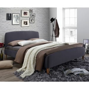 geneva-fabric-double-bed-dark-grey-with-oak-wooden-legs