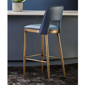 glidden-blue-leather-bar-chair-brass-legs-pair