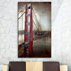 golden-gate-picture-metal-wall-art-brown