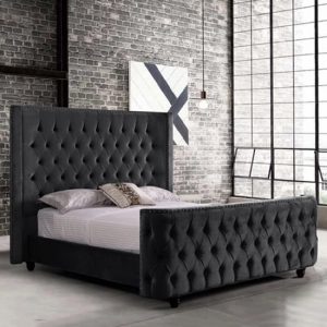 hammond-plush-velvet-double-bed-black