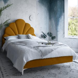 hartington-plush-velvet-double-bed-mustard